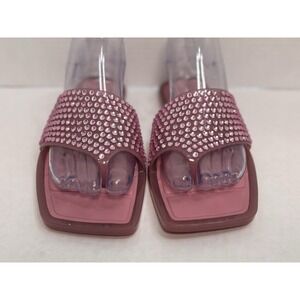 Katy Perry Collections The Geli Pink Rhinestone Jelly Slide Sandals Womens 8